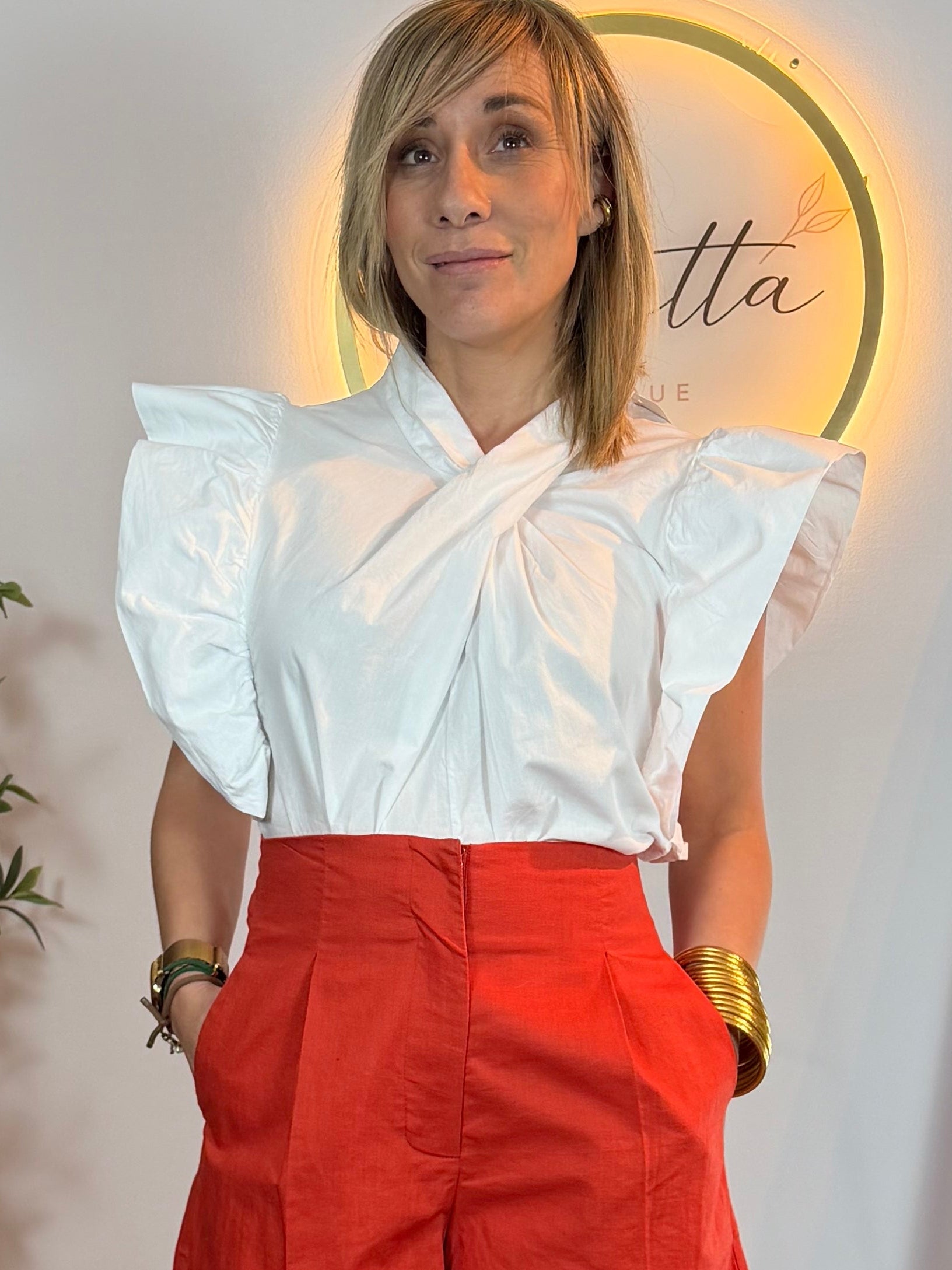 Blusa Blanca Volantes