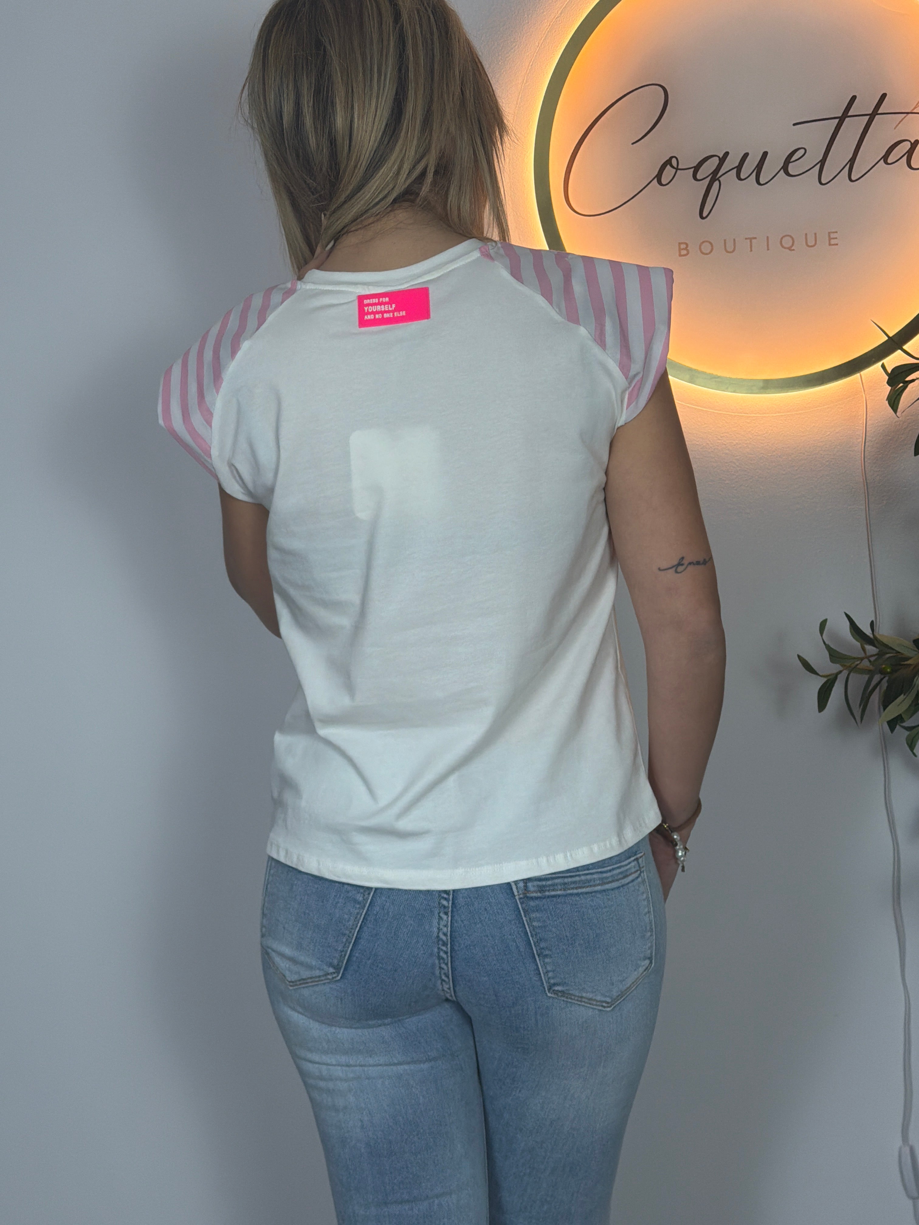 Camiseta hombreras a rayas