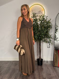 Vestido Maxi Halter Terracota