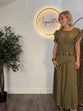Total Look Rayas Verde y Marron