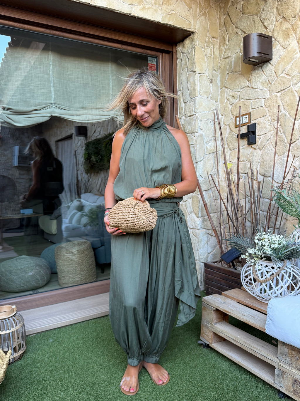 Conjunto Halter Maxi Drapeado