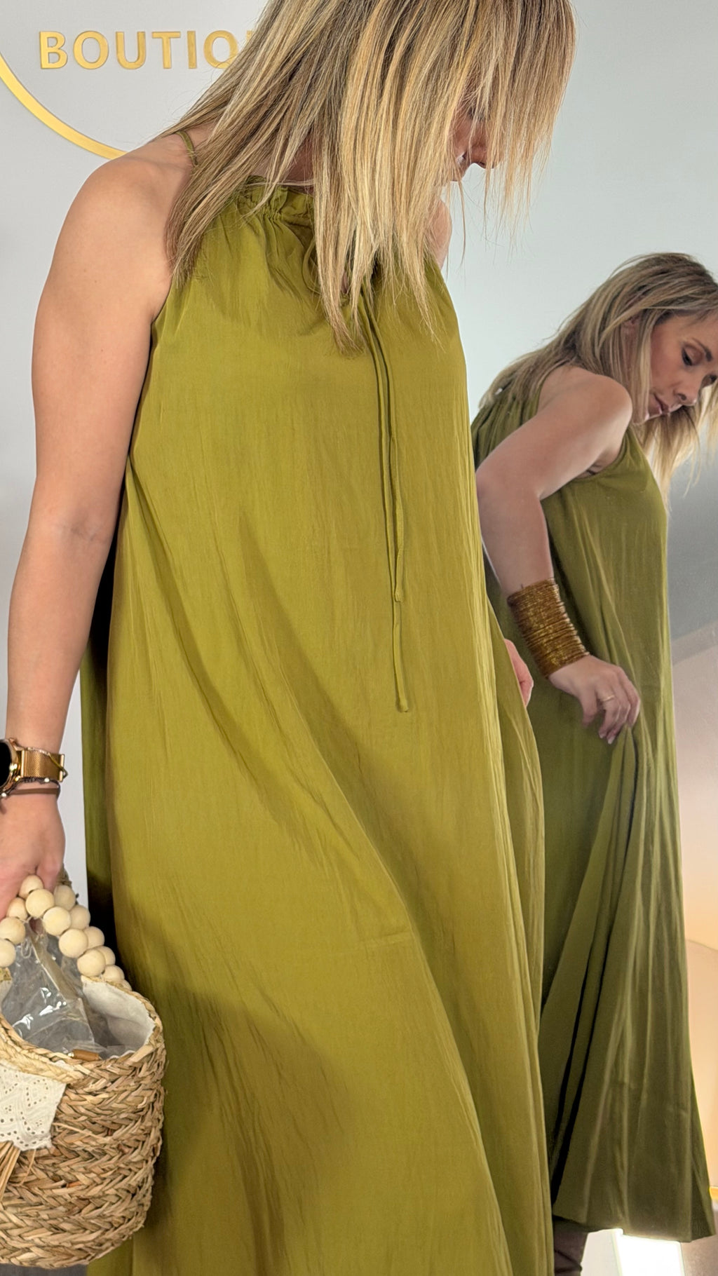 Vestido cuello fruncido