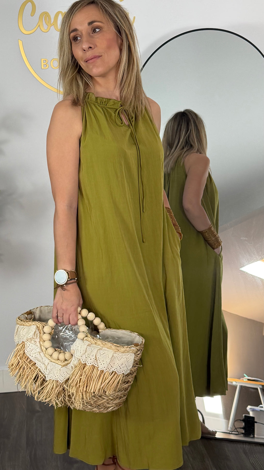 Vestido cuello fruncido