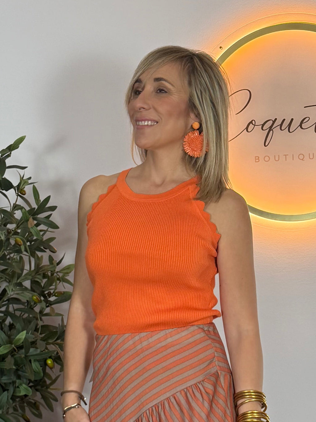 Top Halter Naranja Canale