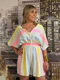 Vestido Étnico Neon Blanco Talla Única