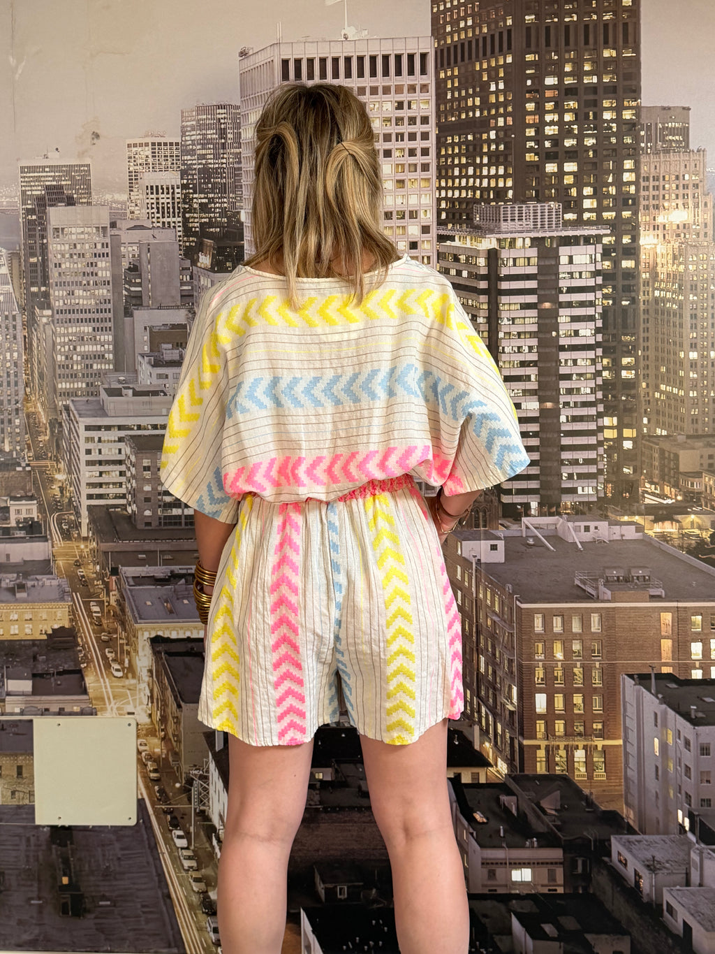 Vestido Étnico Neon Blanco Talla Única