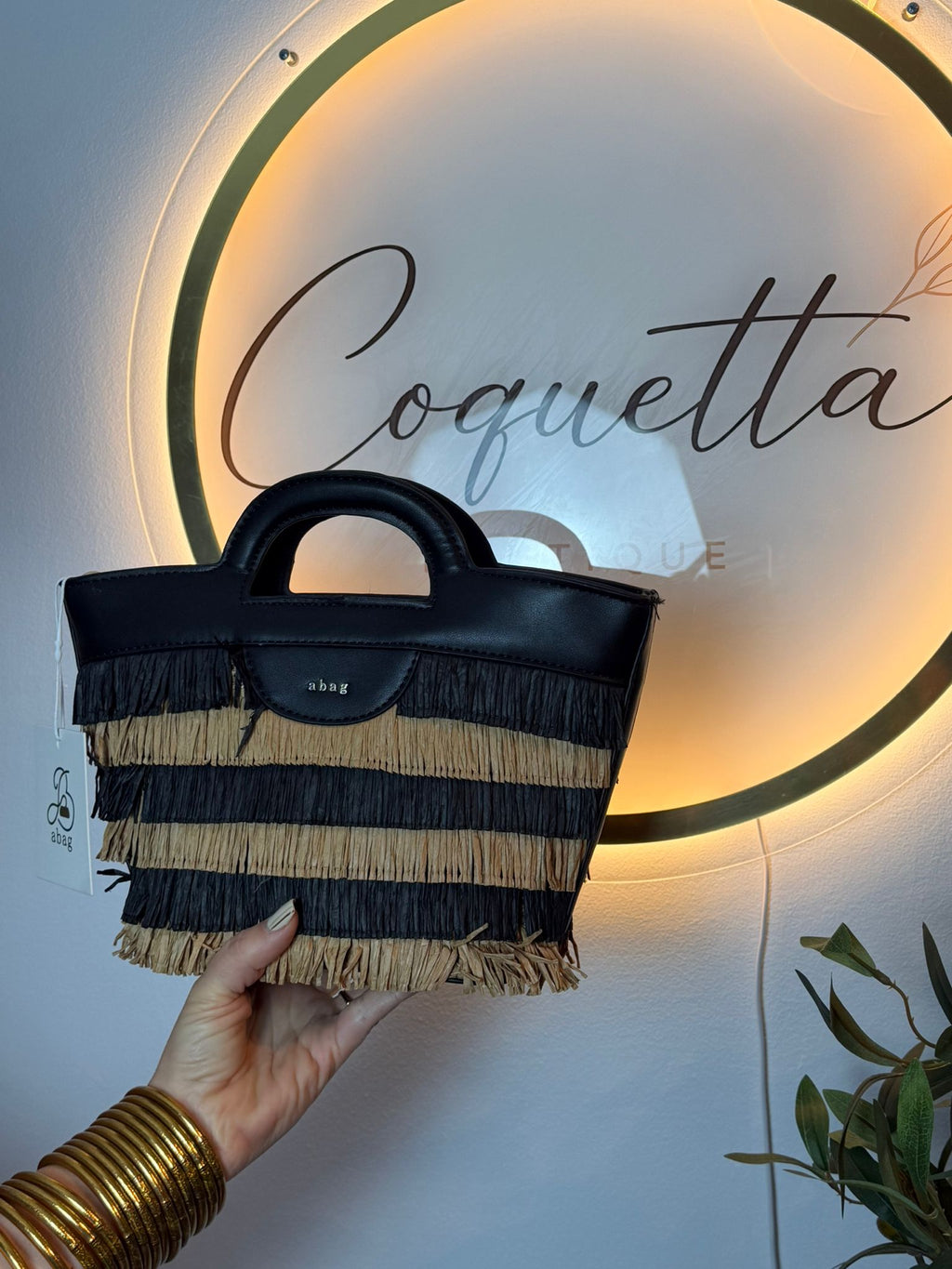 Bolso flecos a rayas