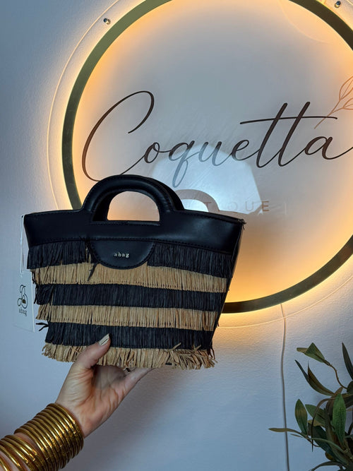 Bolso flecos a rayas