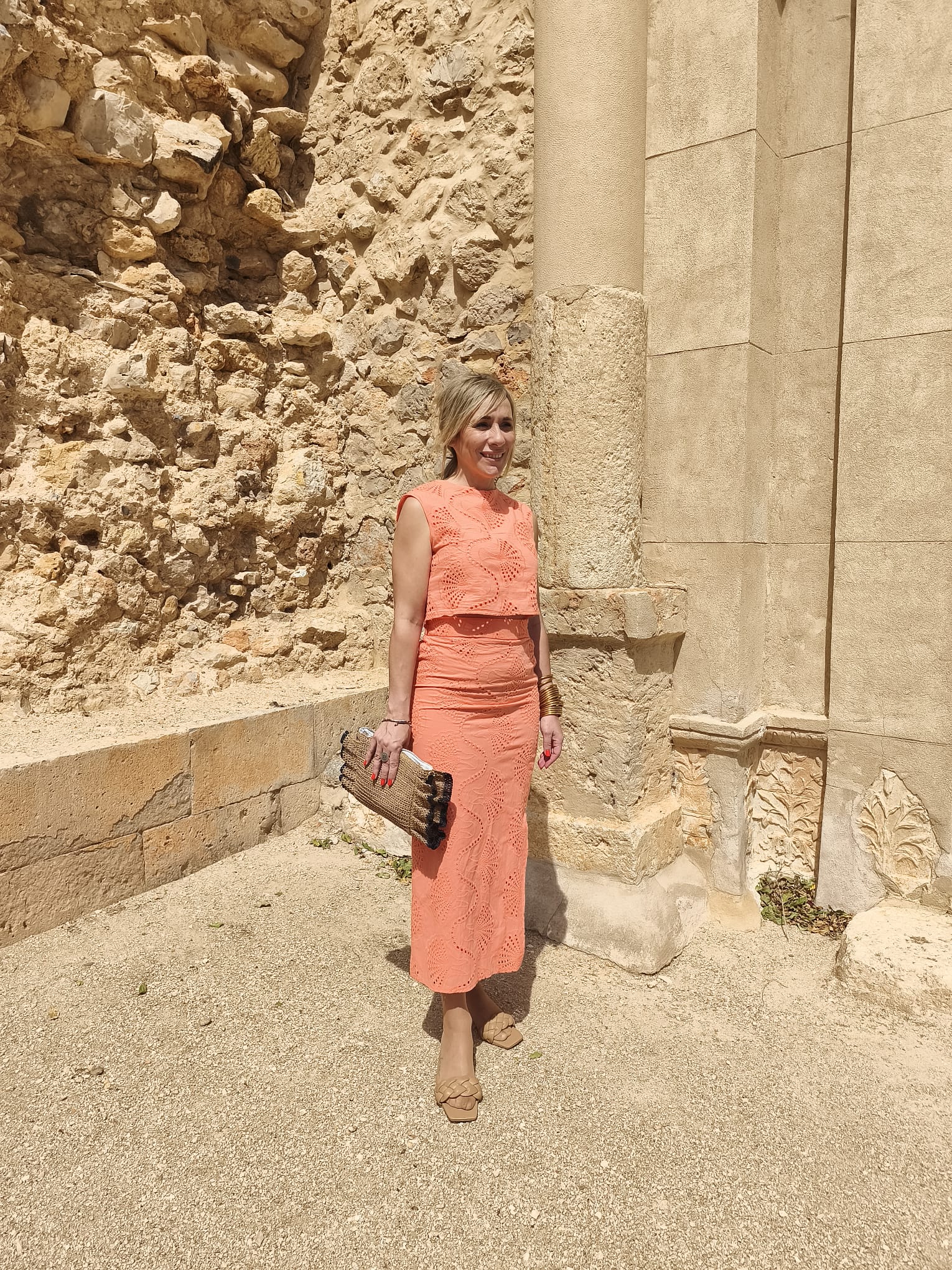 Conjunto Falda y Blusa Coral