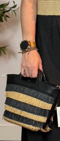Bolso flecos a rayas