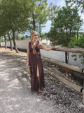 Vestido gasa marron